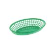 C.A.C. TTFB-09GN, 9.25-inch Plastic Oval Green Fast Food Basket, DZ