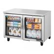 True TUC-48G-HC~FGD01, 48.38-Inch 2 Section Undercounter Refrigerator with 2 Left/Right Hinged Glass Doors
