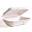 Green Wave TW-BOO-003 9x6x3-Inch Evolution White Bio Bagasse Container with a Hinged Lid, 300/CS