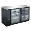 Coldline CBB-60G 60-inch Black Counter Glass Door Back Bar Refrigerator