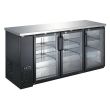 Coldline CBB-72G 72-inch Black Glass Door Back Bar Refrigerator