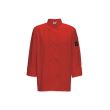 Winco UNF-6RXXL, Red Men’s Tapered Fit Chef Jacket, 2X-Large