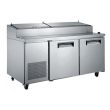 Admiral Craft USPZ-2D, 71-inch 2 Doors Stainless Steel Refrigerated Pizza Prep Table