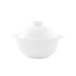 Kadra VL-0786, 9 Oz Vikko Lightning Porcelain Round White Soup Bowl with Handle and Cover, 48/CS