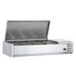 Coldline CTP48SS 48-inch Refrigerated 4 Pan Stainless Steel Top Cover Countertop Salad Bar