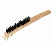 Thunder Group WDВЅ014, 14-Inch Wire Brush with Scraper, Wood Handle