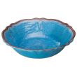 Winco WDM001-407, 13.75-Inch Dia 3 Qt. Ardesia Lusia Melamine Hammered Bowl, Blue, 12/CS