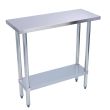 KCS WG-1430, 14x30-Inch Stainless Steel Work Table with Galvanized Undershelf