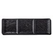 Wilmax WL-661136/A, 16x5-Inch Black Porcelain Rectangular 3 Section Dish, 18/PACK