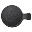 Wilmax WL-661137/A, 12x8.5-Inch Black Porcelain Round Serving Dish With Handle, 24/PACK