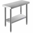 Prepline PWTG-1424, 14x24-inch Stainless Steel Worktable with Galvanized Undershelf