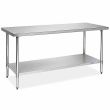 Prepline PWTG-3072, 30x72-inch Stainless Steel Worktable with Galvanized Undershelf