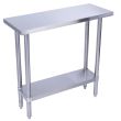 KCS WG-1472, 14x72-Inch Stainless Steel Work Table with Galvanized Undershelf
