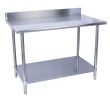 KCS WS-1830-B, 18x30-Inch All Stainless Steel Work Table with Backsplash and Undershelf