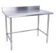 KCS WSCB-24120-B, 24x120-Inch All Stainless Steel Work Table with Cross Bar and Backsplash