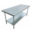 Admiral Craft WT-3072-E, 30x72-inch Stainless Steel Work Table with Galvanized Undershelf and Legs