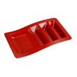Yanco ME-1765 14.75x8.75x1.75-Inch Mexico Melamine Red Stackable Taco Plate, DZ