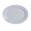 Yanco MM-34 9.25x7-Inch Miami Porcelain Oval White Platter, 24/CS