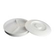 Yanco NS-608-1W 8.25-Inch Nessico Melamine Deep Round White Divided Server With Lid, DZ