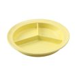Yanco NS-701Y 8.75-Inch Nessico Melamine Deep Round Yellow 3-Compartment Plate, 24/CS