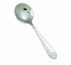 Winco 0031-04, Peacock Extra Heavyweight Bouillon Spoon, 18/8 Stainless Steel, Mirror Finish, 12/Pack