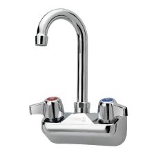 KROWNE 10-400L, 4-Inch Center Low Lead Wall Mount Steel Faucet with 3.5-Inch Gooseneck Spout, NSF