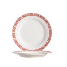 C.A.C. 105-16, 10.25-Inch Red Gate Porcelain Plate, 2 DZ/CS