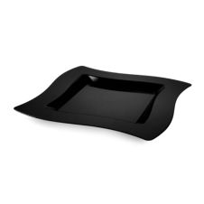 Fineline Settings 108-BK, 8-inch Wavetrends Black Polystyrene Square Salad Plate, 120/CS