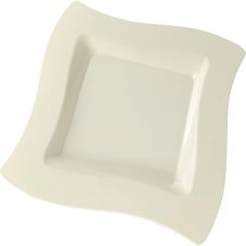 Fineline Settings 108-BO, 8-inch Wavetrends Bone Polystyrene Square Salad Plate, 120/CS