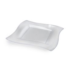 Fineline Settings 108-CL, 8-inch Wavetrends Clear Polystyrene Square Salad Plate, 120/CS