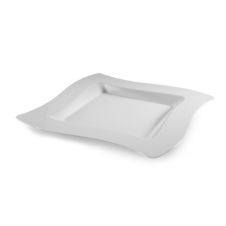 Fineline Settings 108-WH, 8-inch Wavetrends White Polystyrene Square Salad Plate, 120/CS