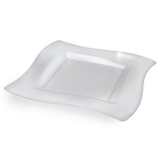 Fineline Settings 110-CL, 10.75-inch Wavetrends Clear Polystyrene Square Dinner Plate, 120/CS