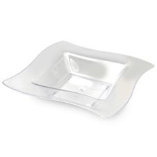 Fineline Settings 112-CL, 12 Oz Wavetrends Clear Polystyrene Square Bowl, 120/CS