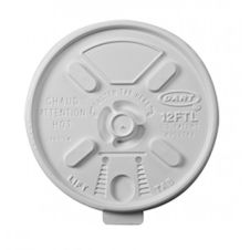 Dart 12FTL, White Lift'n'Lock Plastic Cup Lid, 1000/Cs