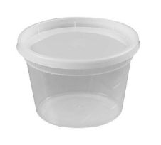 SafePro 12HD, 12 Oz. Clear Plastic HD Soup Combo, Microwavable Containers with Flat Lid, 240/CS