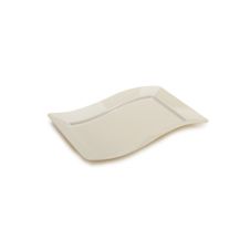 Fineline Settings 1405-BO, 5.5x7.5-inch Wavetrends Bone Polystyrene Rectangular Dessert Plate, 120/CS