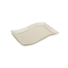 Fineline Settings 1406-BO, 6.5x10-inch Wavetrends Bone Polystyrene Rectangular Salad Plate, 120/CS