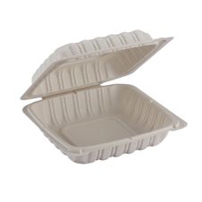 Fineline Settings 17SH8PP.WH, 8x8-inch ReForm Mineral Filled Square Polypropylene Hinged Container, 150/CS