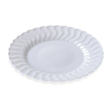 Fineline Settings 206-WH, 6-Inch Flairware White Plastic Dessert Plates, 180/CS