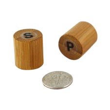 PacknWood 210BKPS, 0.65x0.75-inch Bamboo Mini Salt & Pepper Set, 100/CS
