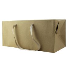 PacknWood 210BXBAG, 13.75x5.9x6-Inch Kraft Box Bag with Handles, 50/CS