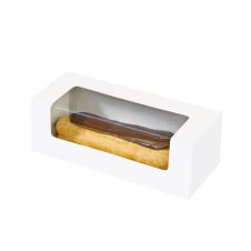 PacknWood 210CCLAIR, 5.9x2.45x2-Inch White Pastry Paper Box with PE Window, 250/CS