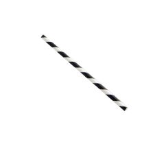 PacknWood 210CHP14BLKW 5.7x0.2-inch Black Striped Wax Coated Wrapped Paper Straws, 3000/CS