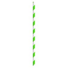 PacknWood 210CHP19, 7.75x0.23-Inch Green & White Striped Paper Straws - Unwrapped, 3000/CS