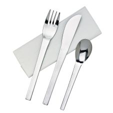 PacknWood 210CVINOX41, 8-Inch Long Wrapped Stainless Steel Cutlery Kit 4/1 (Knife, Fork, Spoon, Napkin), 50/CS