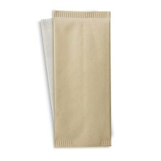 PacknWood 210CVPOCC, 4.3x10-Inch Cream Cutlery Paper Bag with White Napkin 2-Ply, 500/CS