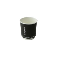 PacknWood 210GCDW4N, 4 Oz Double Wall Black Compostable Paper Cup, 1000/CS