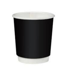 PacknWood 210GCDW8N, 8 Oz Double Wall Black Compostable Paper Cup, 500/CS