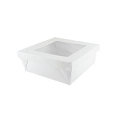 PacknWood 210KRAYWH208, 118 Oz White Kray Boxes with PET Window Lid, 100/PK