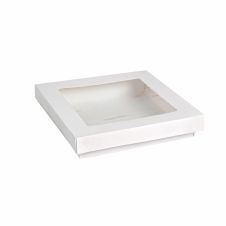 PacknWood 210KRAYWH228, 132 Oz White Kray Boxes with PET Window Lid, 100/PK
